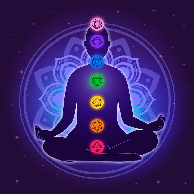 Vector chakras illustration concept