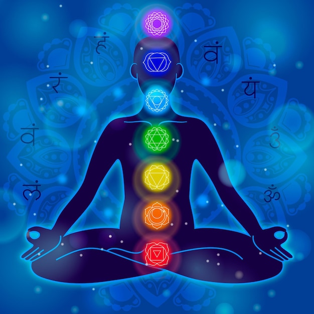 Vector chakras mystical concept