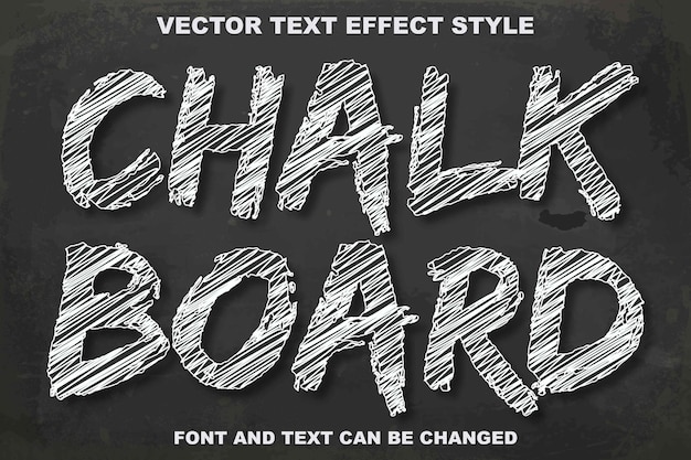 chalk board drawing sketch grunge texture style typography editable text effect font style template