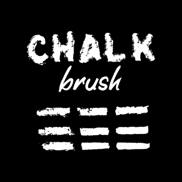 Chalk brush set vector illustrator