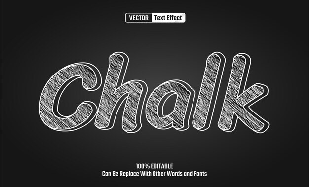 Vector chalk editable vector text effect