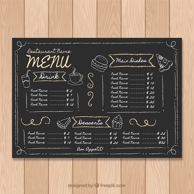 Chalk menu template