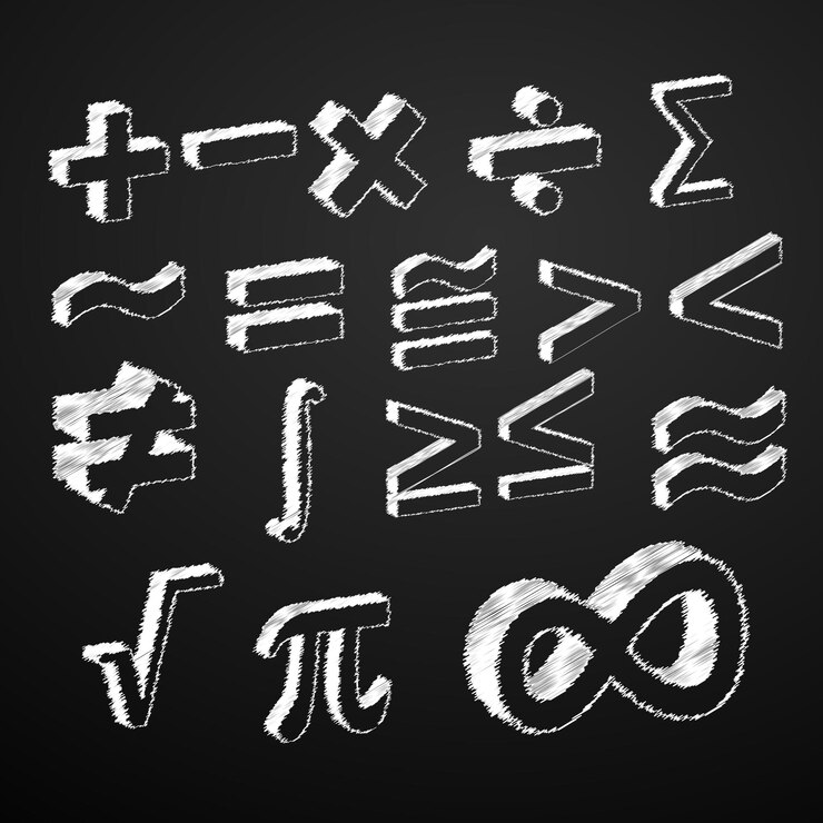 Vector chalk scribble math symbol vector set