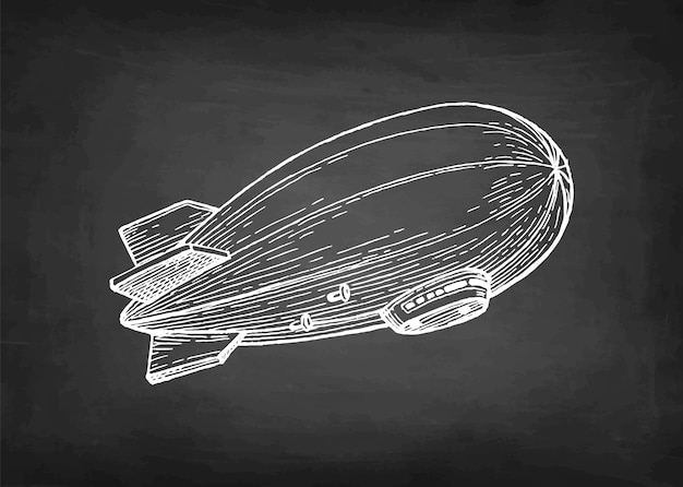 Vector chalk sketch of dirigible