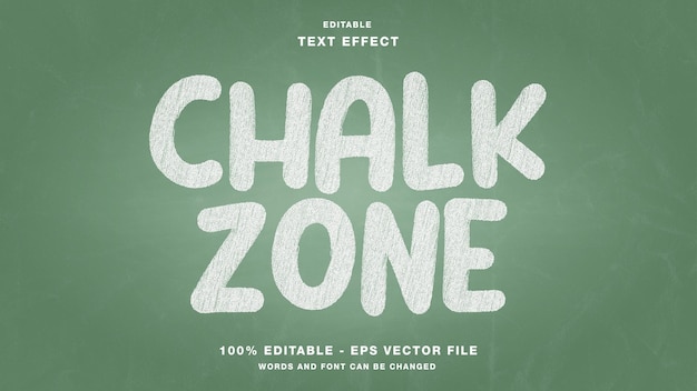 Редактируемый текстовый эффект Chalk Zone