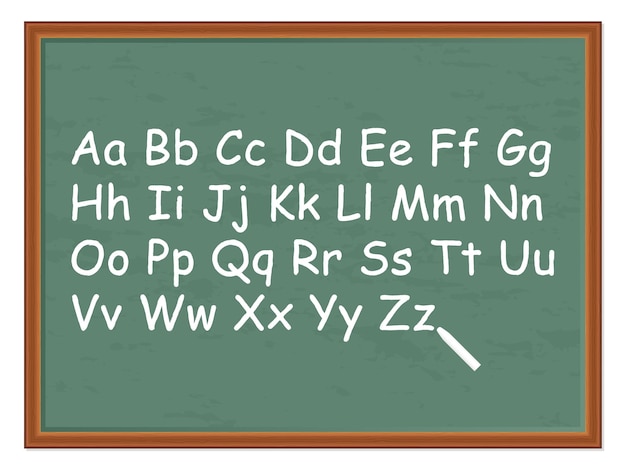 Chalkboard and alphabet