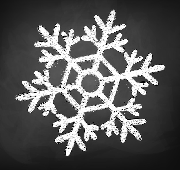 Chalkboard drawing of snowflake