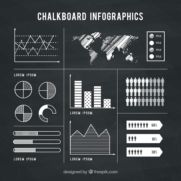 Vector chalkboard infographic elements