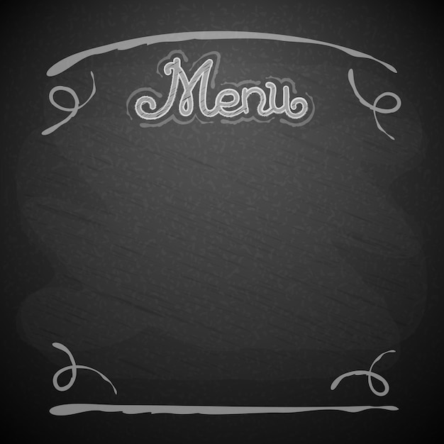 Vector chalkboard menu frame and lettering