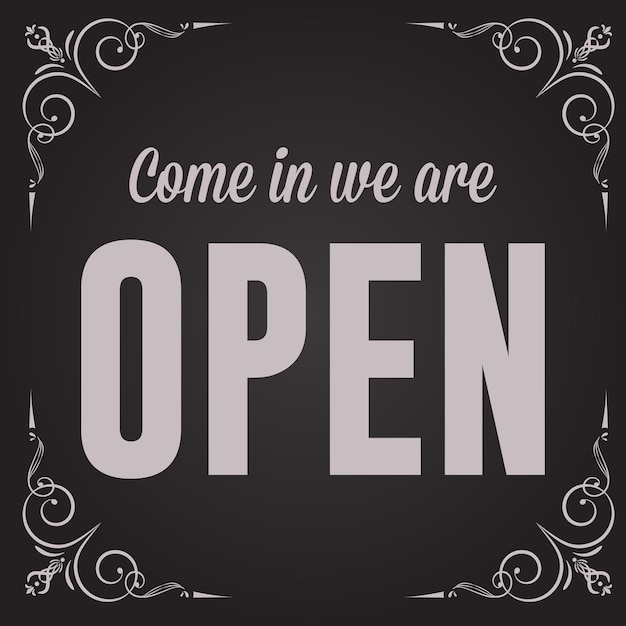 Vector chalkboard open shop sign vector design