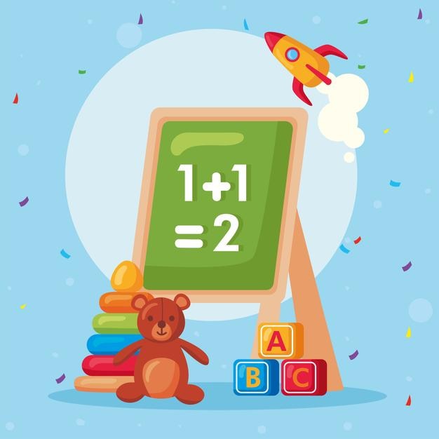 chalkboard and rings with toys