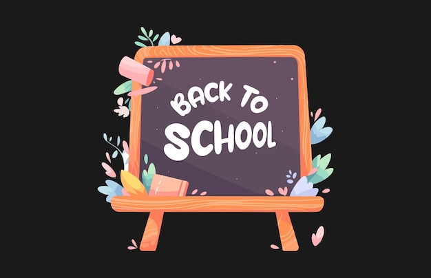 Chalkboard vector flat illustration Back to school chalkboard vector Kids chalk board