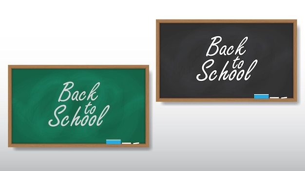 Vector chalkboard with wooden frame back to school blackboard for classroom or restaurant menu