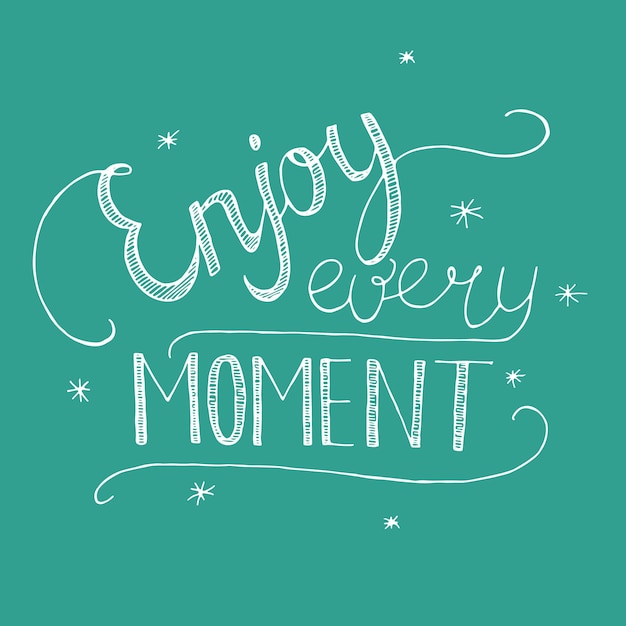 A chalkboard with the words enjoy every every moment.