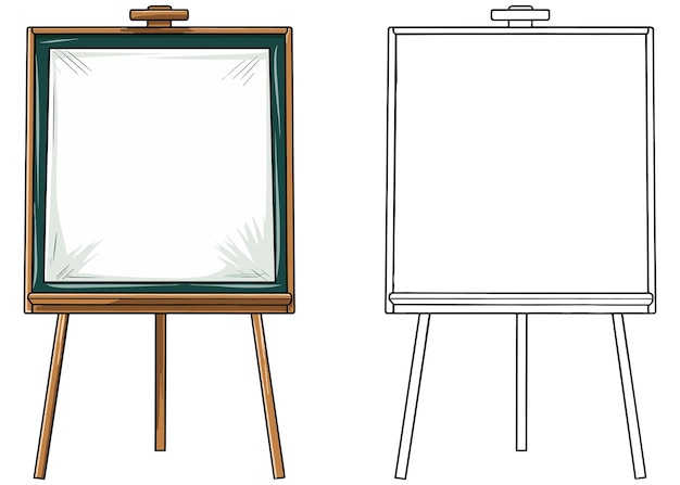 Chalkboards isolated illustration and coloring page