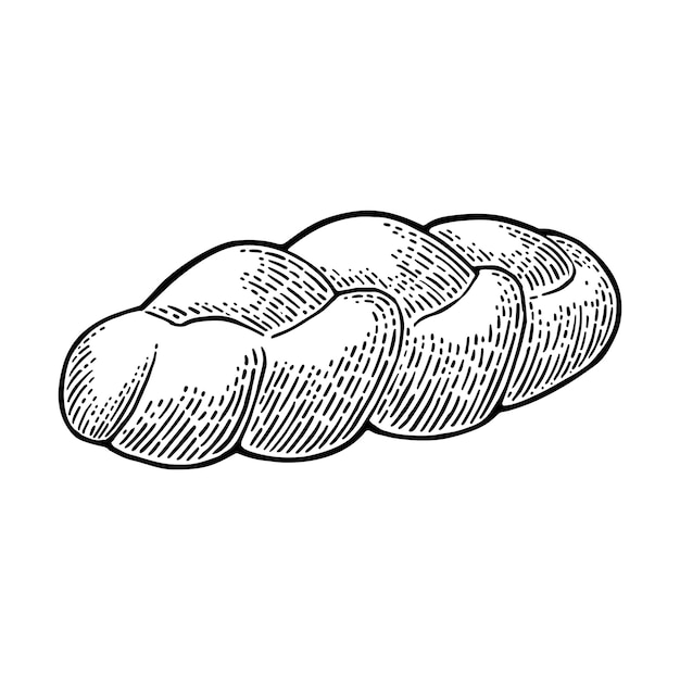 Challah brood Vector zwarte hand getekend vintage gravure illustratie voor poster label en menu bakkerij winkel geïsoleerd op de witte achtergrond