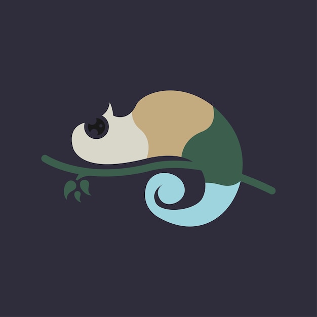 Концепция Дизайна Логотипа Животных Хамелеон Вектор Рептилии Дизайн Логотипа Вектор