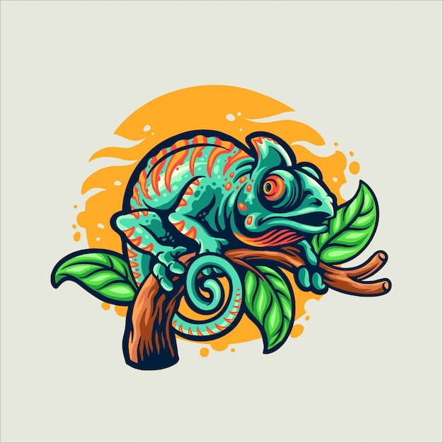 chameleon cartoon style