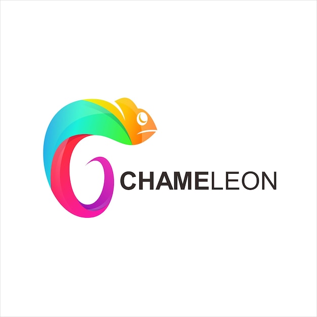 Chameleon colorful gradient logo template