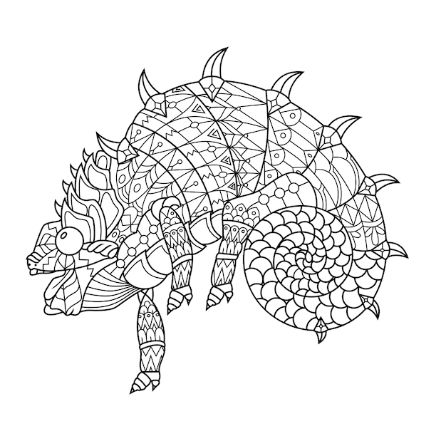 Chameleon drawn in doodle style