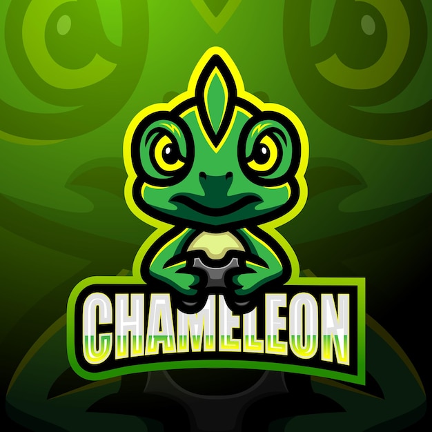 Chameleon esport logo mascotte design