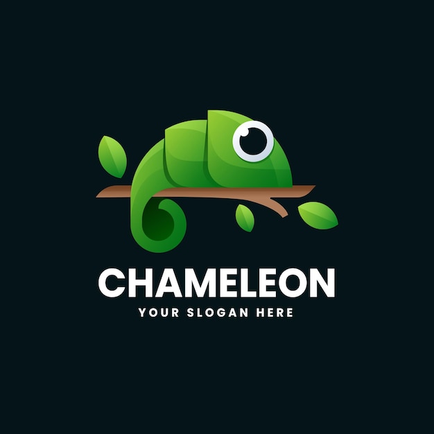 Vector chameleon gradient logo vector icoon illustratie