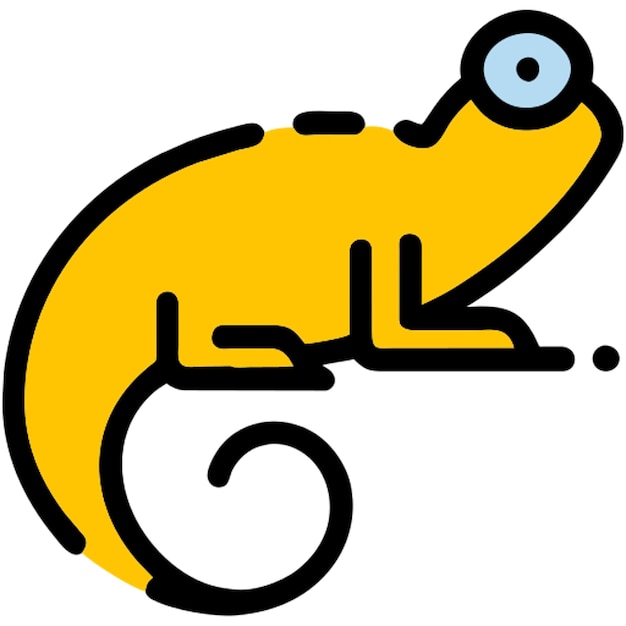 chameleon icon broken line