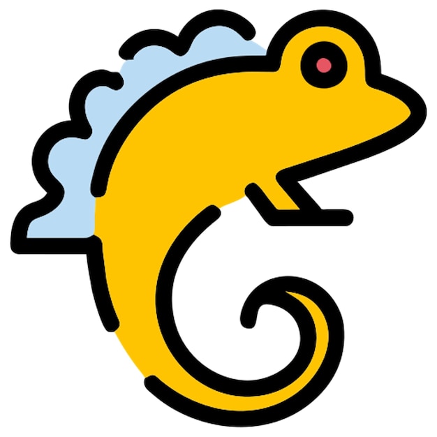 chameleon icon broken line