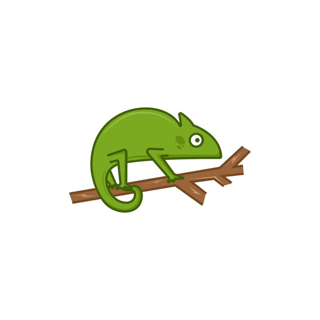 Chameleon logo design creative idea cartoon style