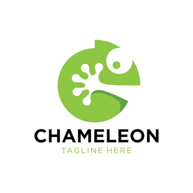 Vettore chameleon logo design illustrazione vettoriale semplice e moderna