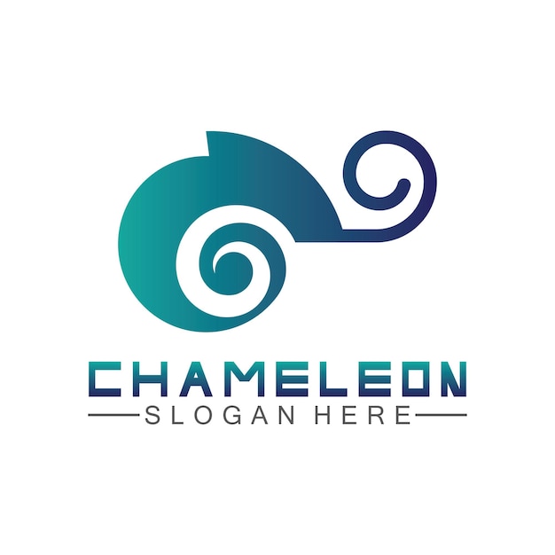 Chameleon logo design template Vector illustration
