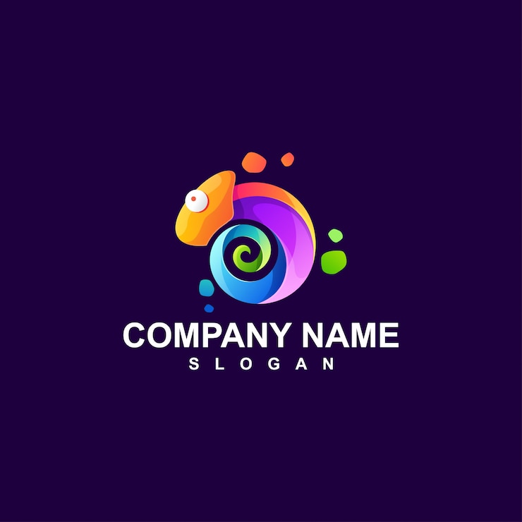 Vector chameleon logo design vector illustration
