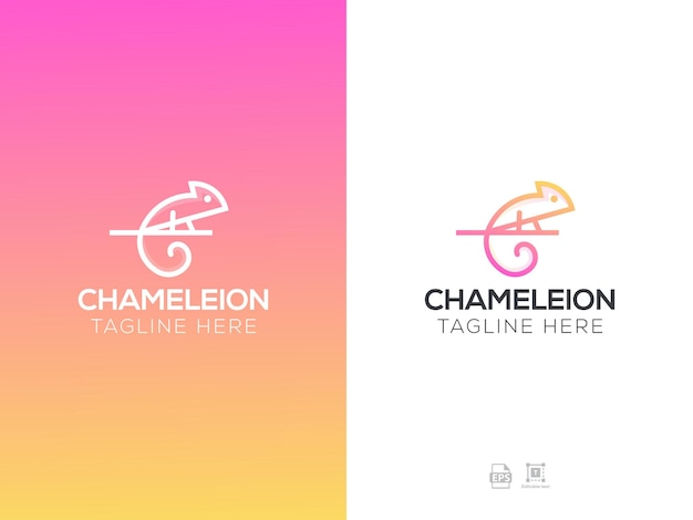 Vector chameleon logo design