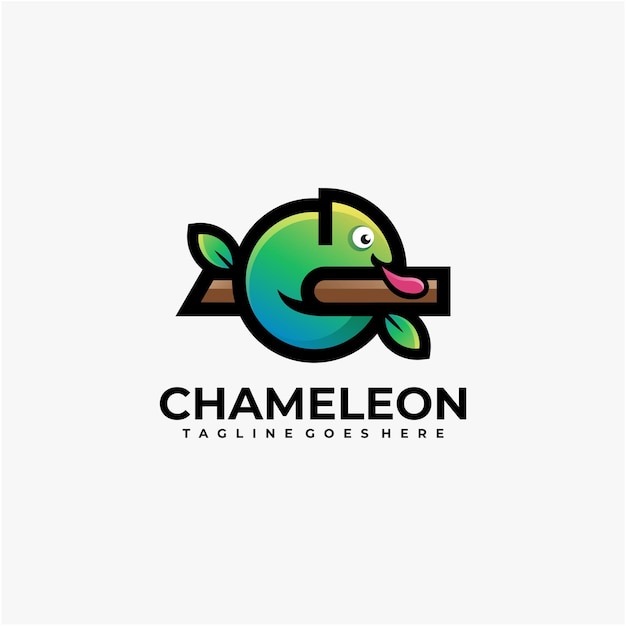 Chameleon logo ontwerp vector geometrische