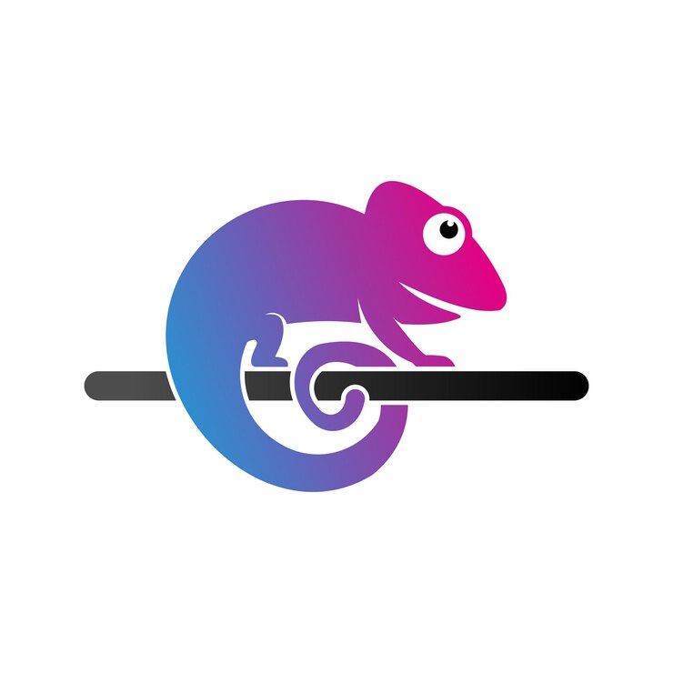 Chameleon logo sjabloon premium vector