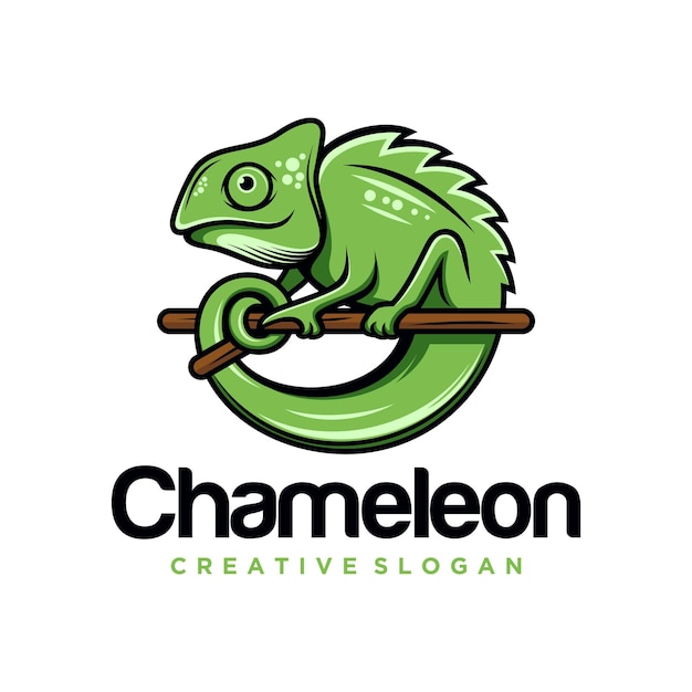 Chameleon mascot logo design vector illustration