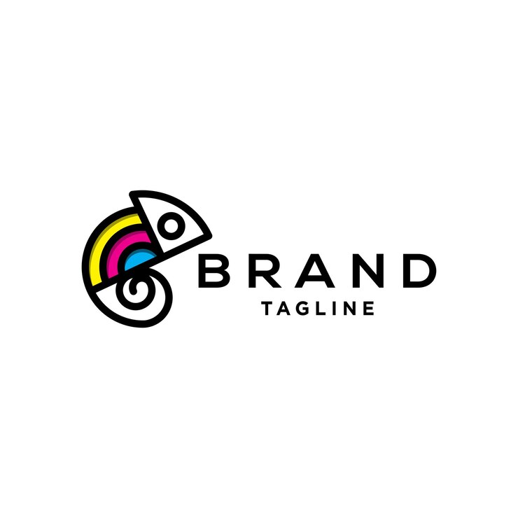 Vector chameleon print logo