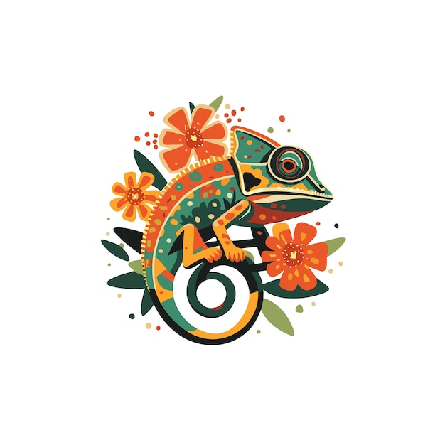 Chameleon vector art illustration