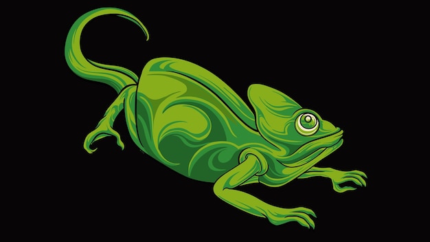 Vector chameleon vector design for elements, editable colors