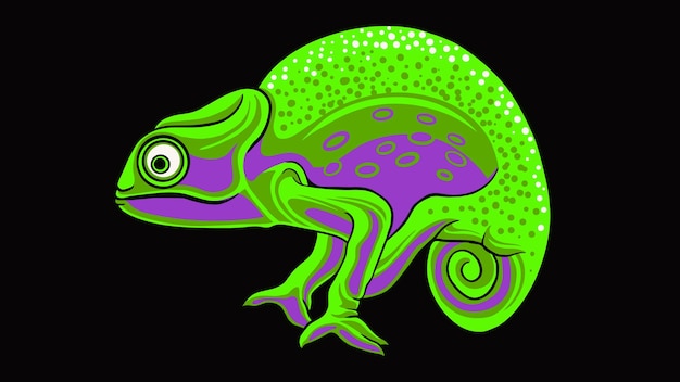 Chameleon Vector Design For Elements, editable colors