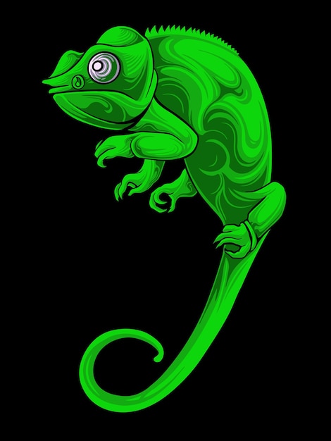 Vector chameleon vector design for elements, bewerkbare kleuren