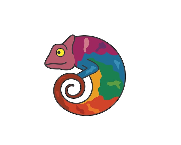 шаблон дизайна логотипа векторной иконки хамелеона