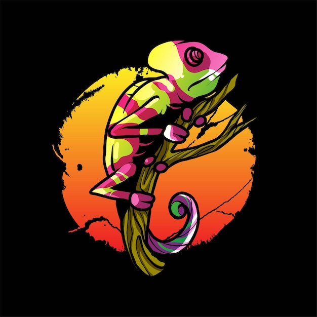 Chameleon vector illustration. suitable for t shirt, print and apparel