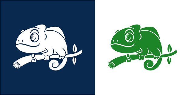 Вектор Дизайн логотипа chameleon vector