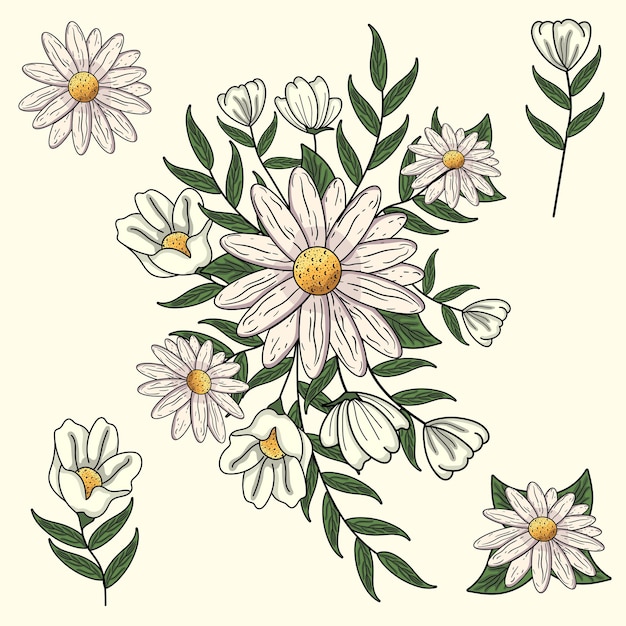 Chamomile, daisy floral pattern in seamless vector texture. floral background for fashion prints.