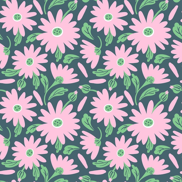 Chamomile vector seamless pattern for fabric wallpaper wrapping paper