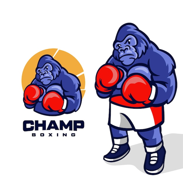 Champ boxing mascotte logo ontwerp