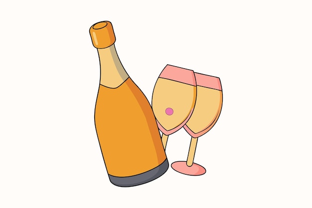 champagne bottle and glasses for a celebration