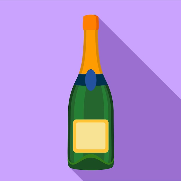 Champagne bottle icon flat illustration of champagne bottle vector icon for web