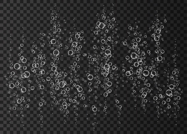 Vector champagne effervescent drink underwater fizzing air water or oxygen bubbles fizzy sparkles in sea aquarium fizz soda pop vector texture